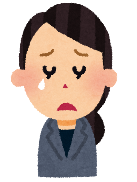 悲しんでいる女性のイラスト