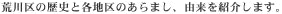 荒川区の歴史と各地区のあらまし、由来を紹介します。